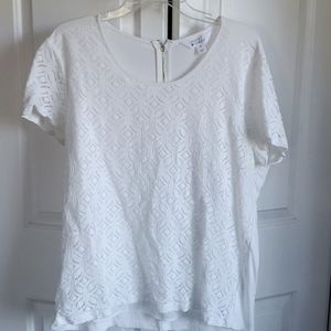 White lace overlay t-shirt
